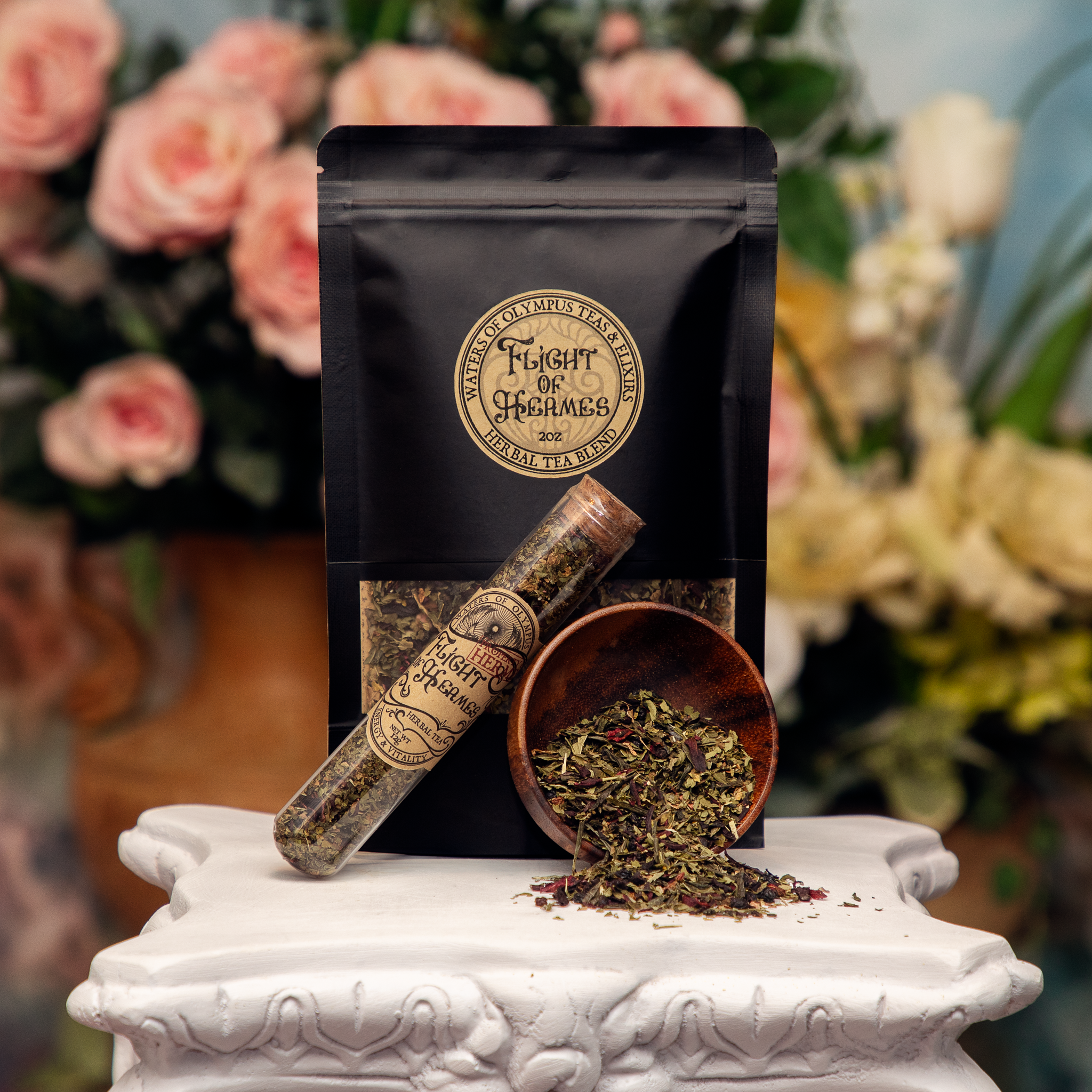 Flight of Hermes - Hibiscus Peppermint Green Tea